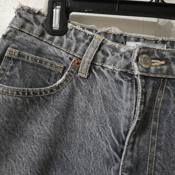 ZARA Gray Stonewash High Rise Straight Leg Jeans, Relaxed Fit, Ankle Length, EUC - Picture 3 of 14